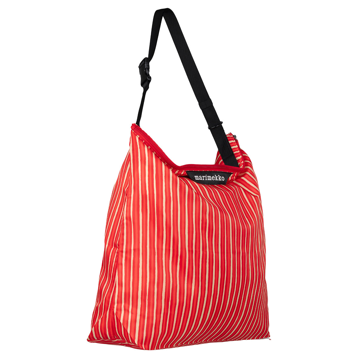 Marimekko Piccolo Red / Beige Large Neat Crossbody Shoulder Bag