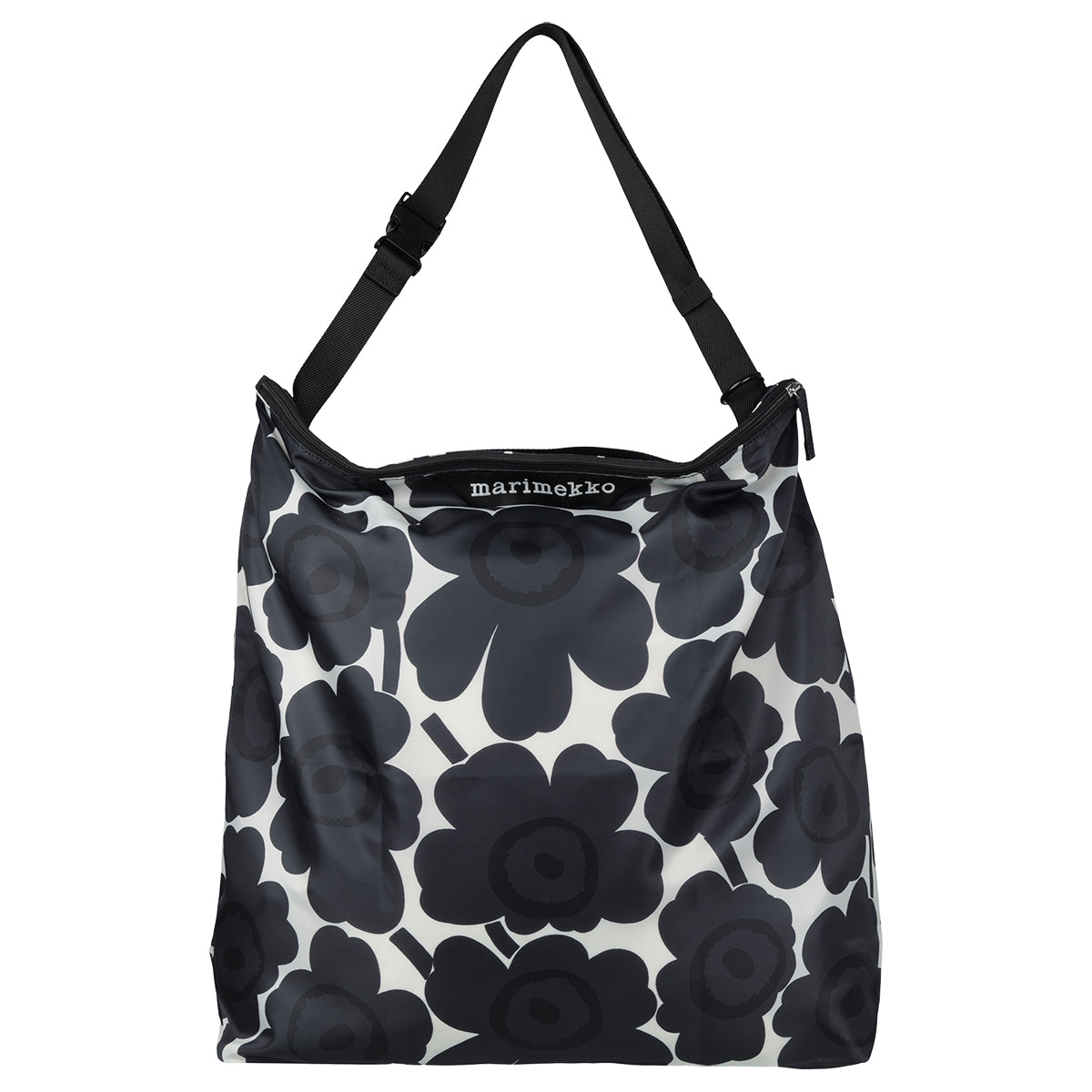 Marimekko Unikko Dark Grey / White Large Neat Crossbody Shoulder Bag