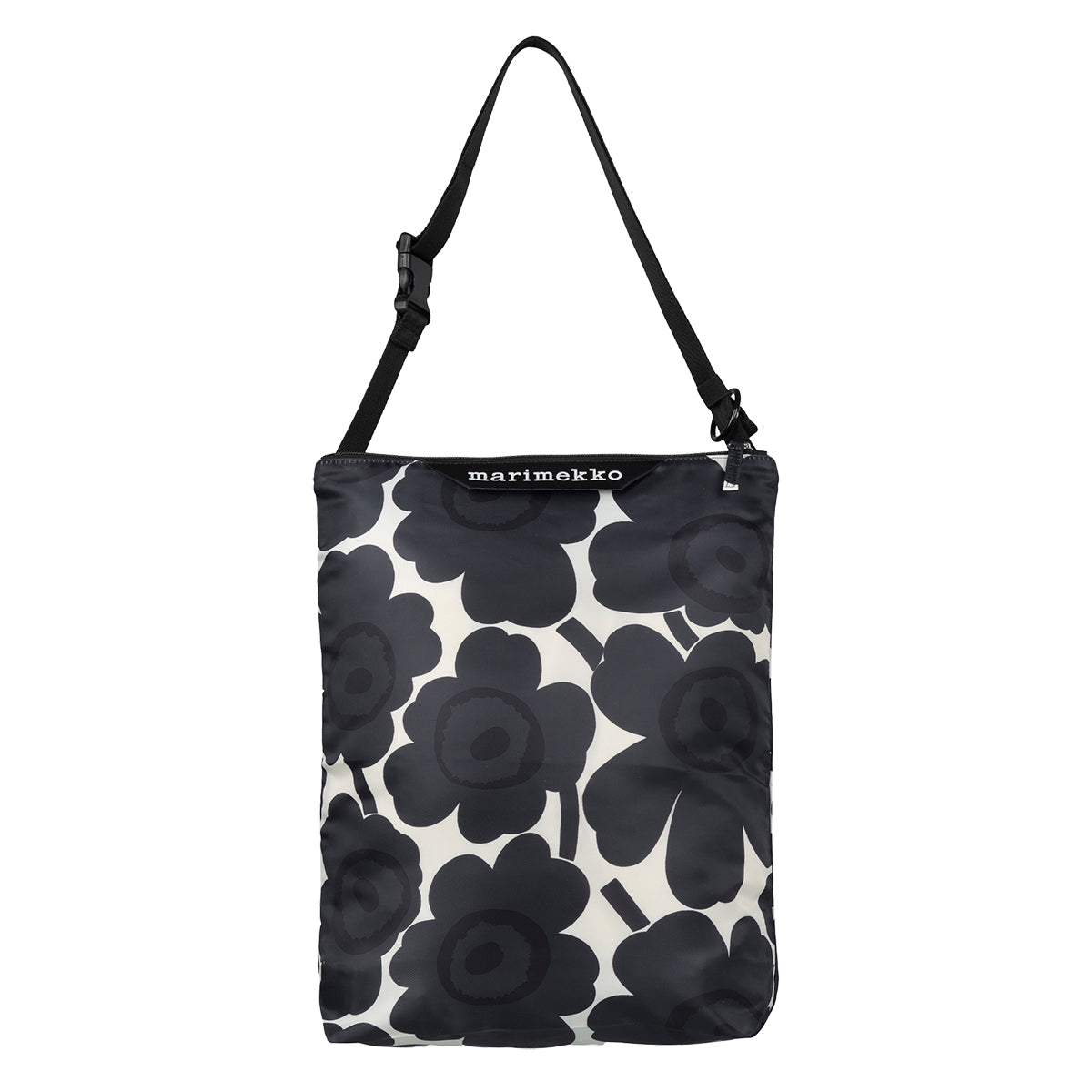 Marimekko Unikko Dark Grey / White Medium Neat Crossbody Shoulder Bag