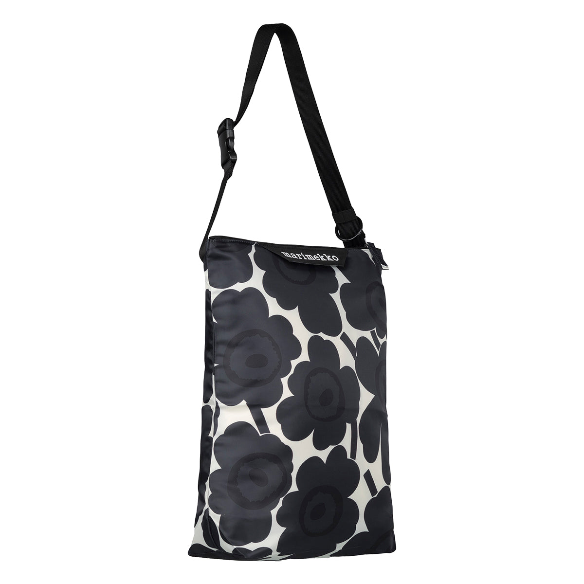 Marimekko Unikko Dark Grey / White Medium Neat Crossbody Shoulder Bag