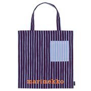 Marimekko Piccolo Dark Purple / Light Blue / Orange Tote Bag
