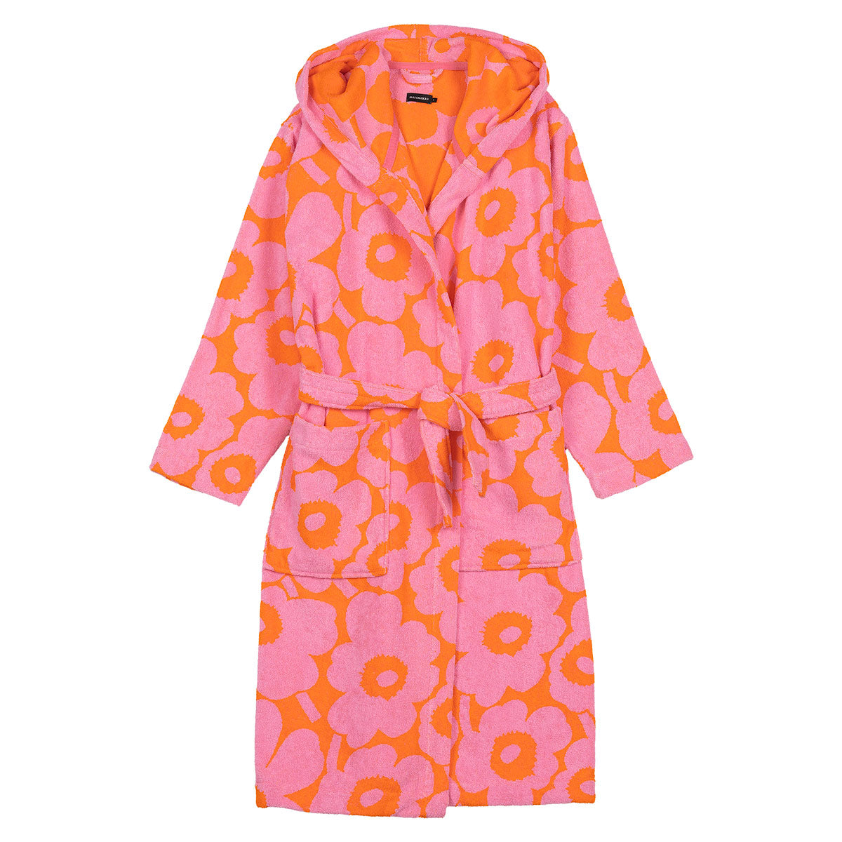 Marimekko Unikko Pink / Orange Hooded Bathrobe