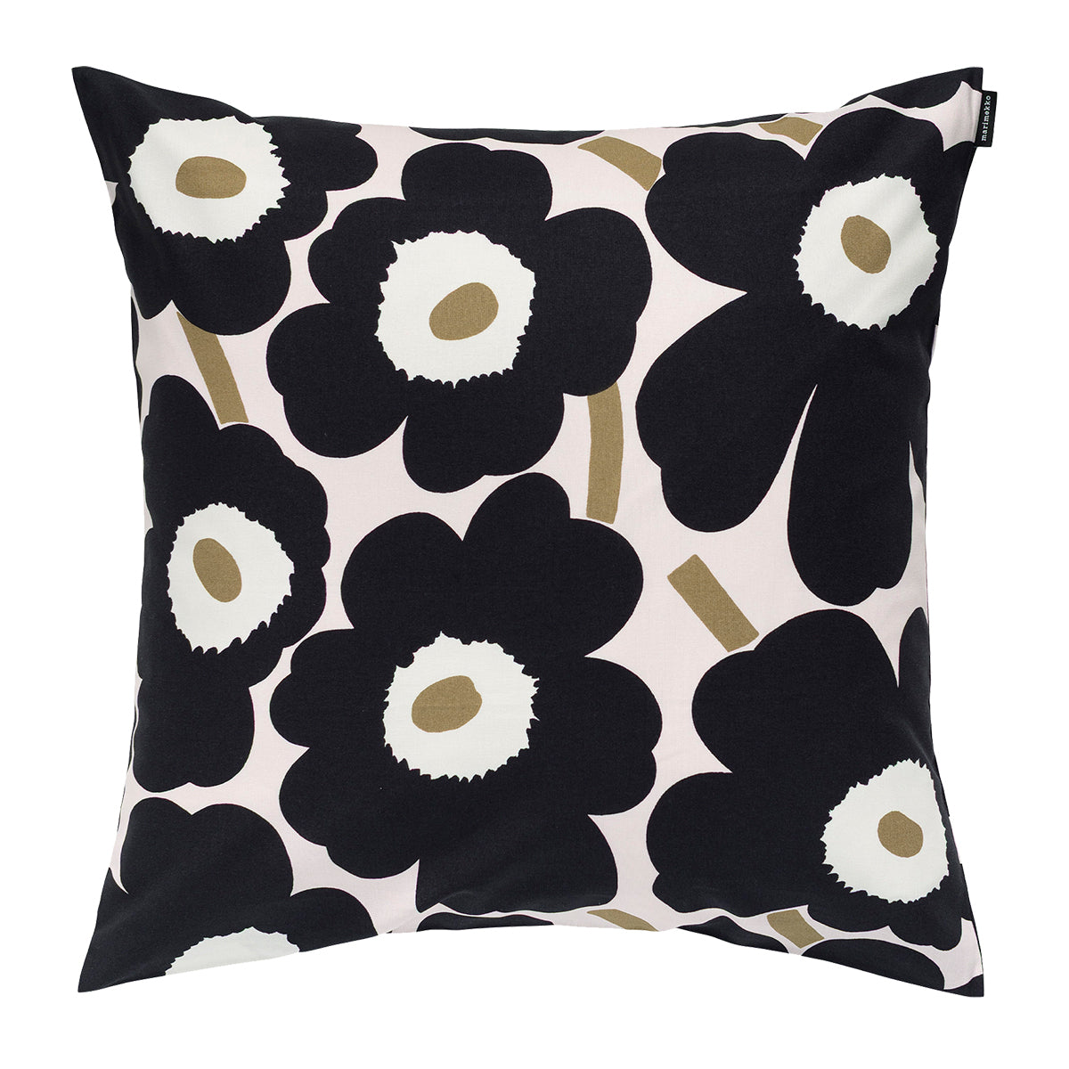 Marimekko Unikko Charcoal / Pink / Brown Throw Pillow