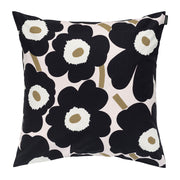 Marimekko Unikko Charcoal / Pink / Brown Throw Pillow