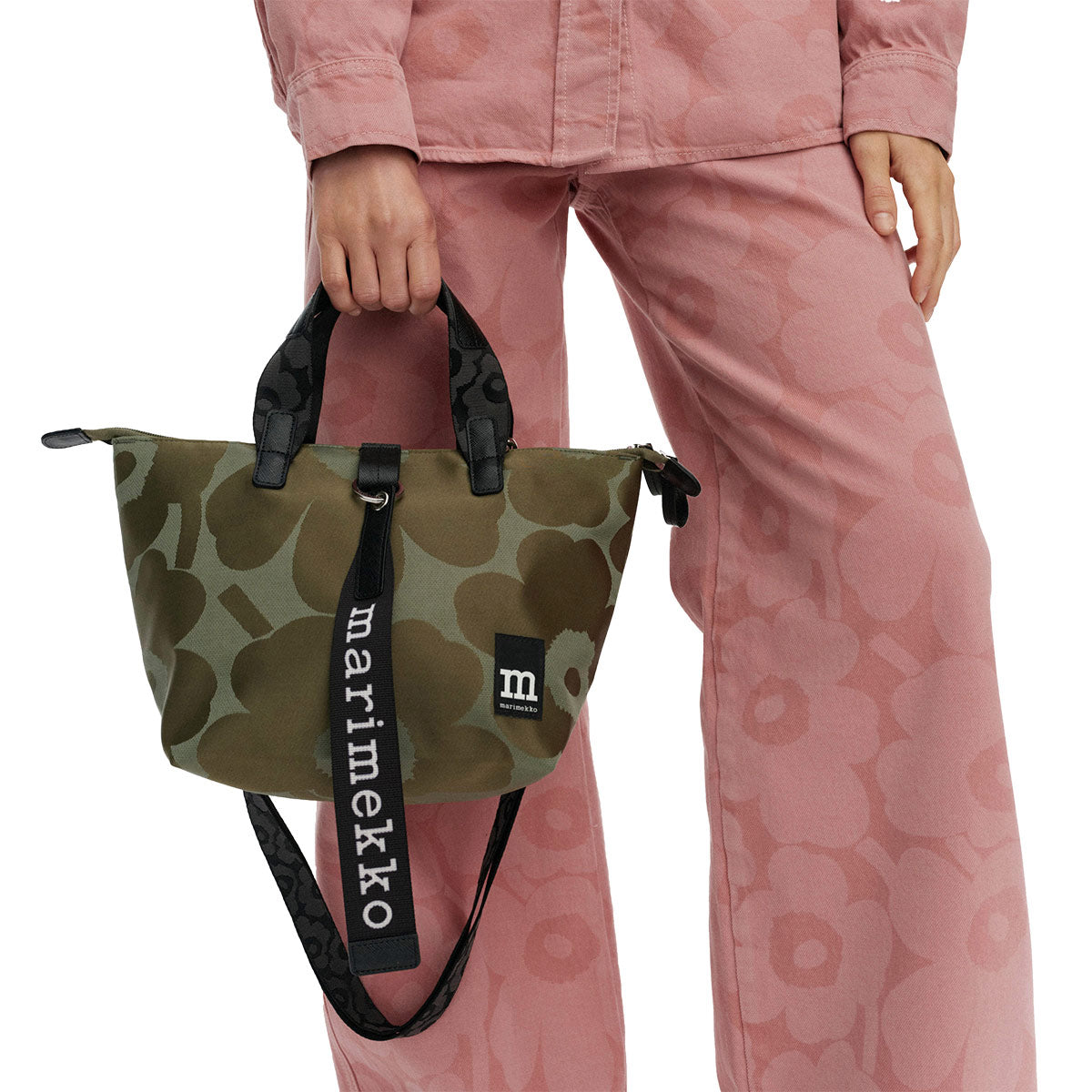 Marimekko Unikko Green Small Tote Shoulder Bag