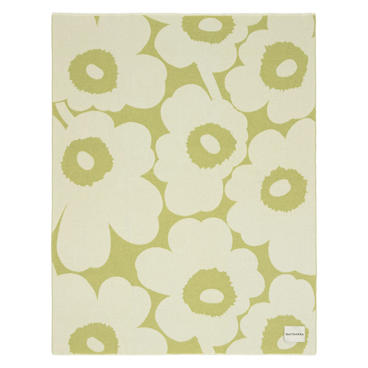 Marimekko Unikko Off White / Pear Green Throw Blanket
