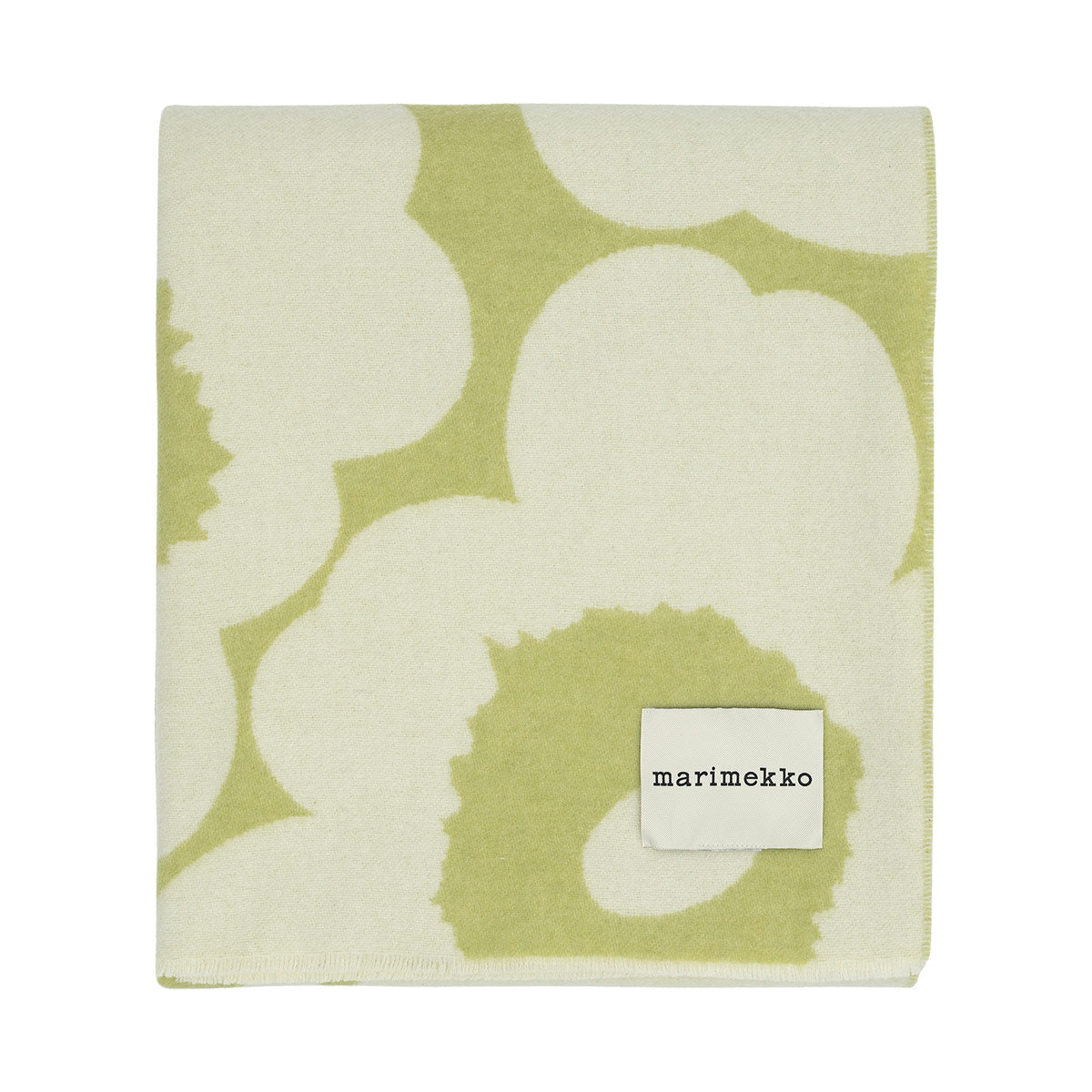 Marimekko Unikko Off White / Pear Green Throw Blanket