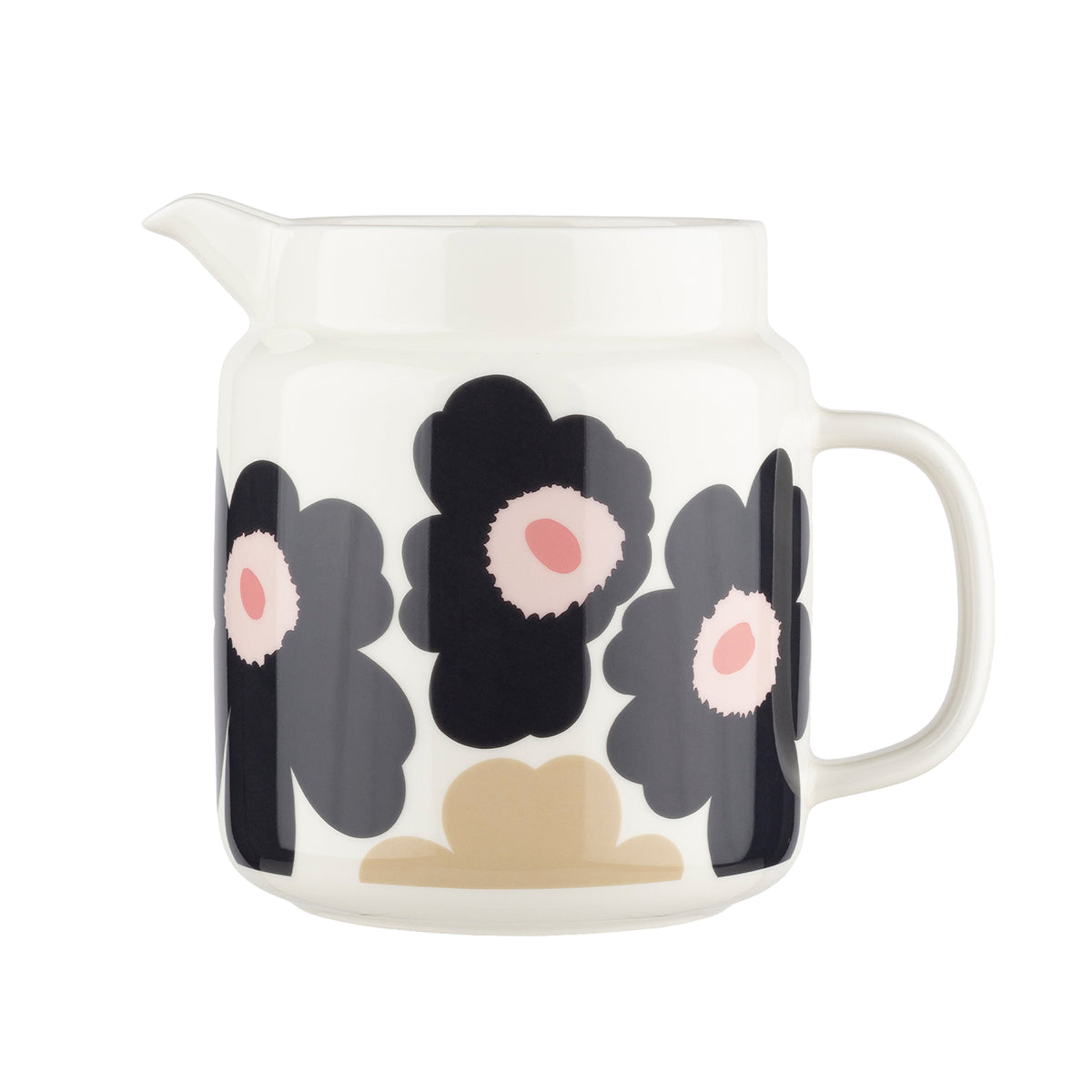 Marimekko Unikko Charcoal / Pink / Beige Pitcher