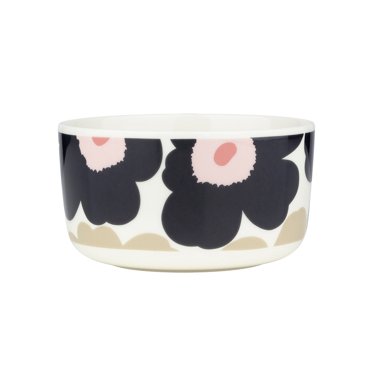Marimekko Unikko Charcoal / Pink / Beige Soup / Cereal Bowl
