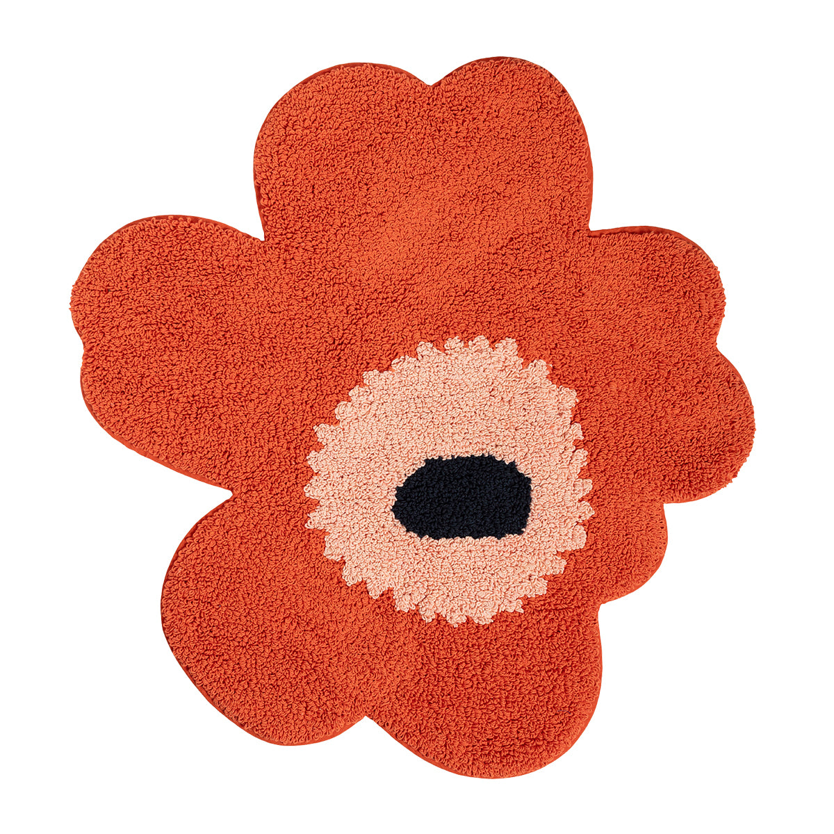 Marimekko Unikko Orange / Light Pink / Navy Bath Mat