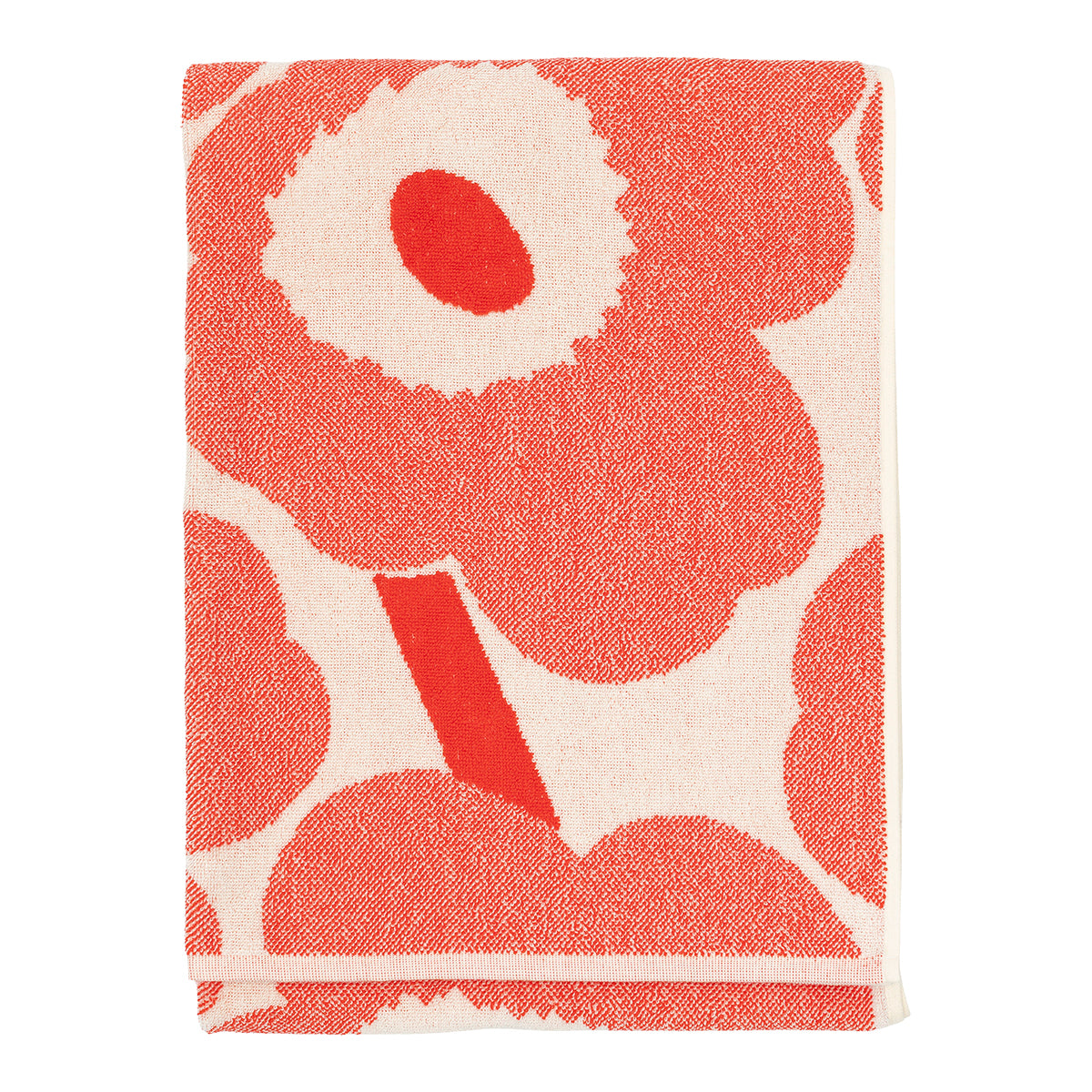 Marimekko Unikko Orange-Red / Off White Bath Towel