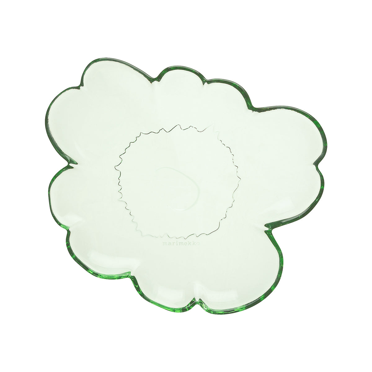 Marimekko Unikko Shape Light Green Glass Salad Plate