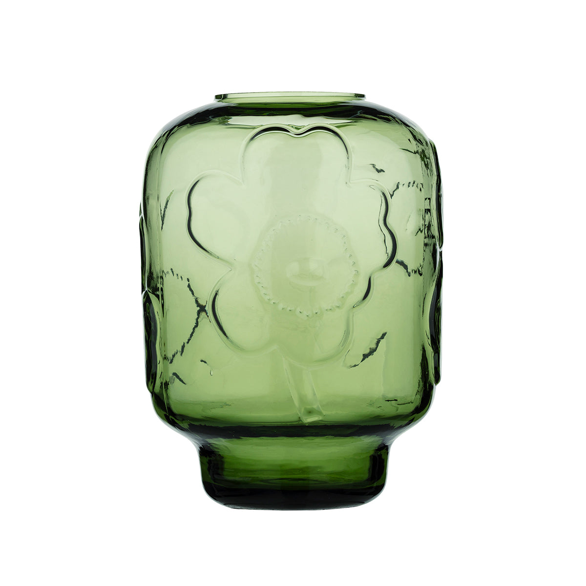 Marimekko Unikko Olive Green Glass Vase