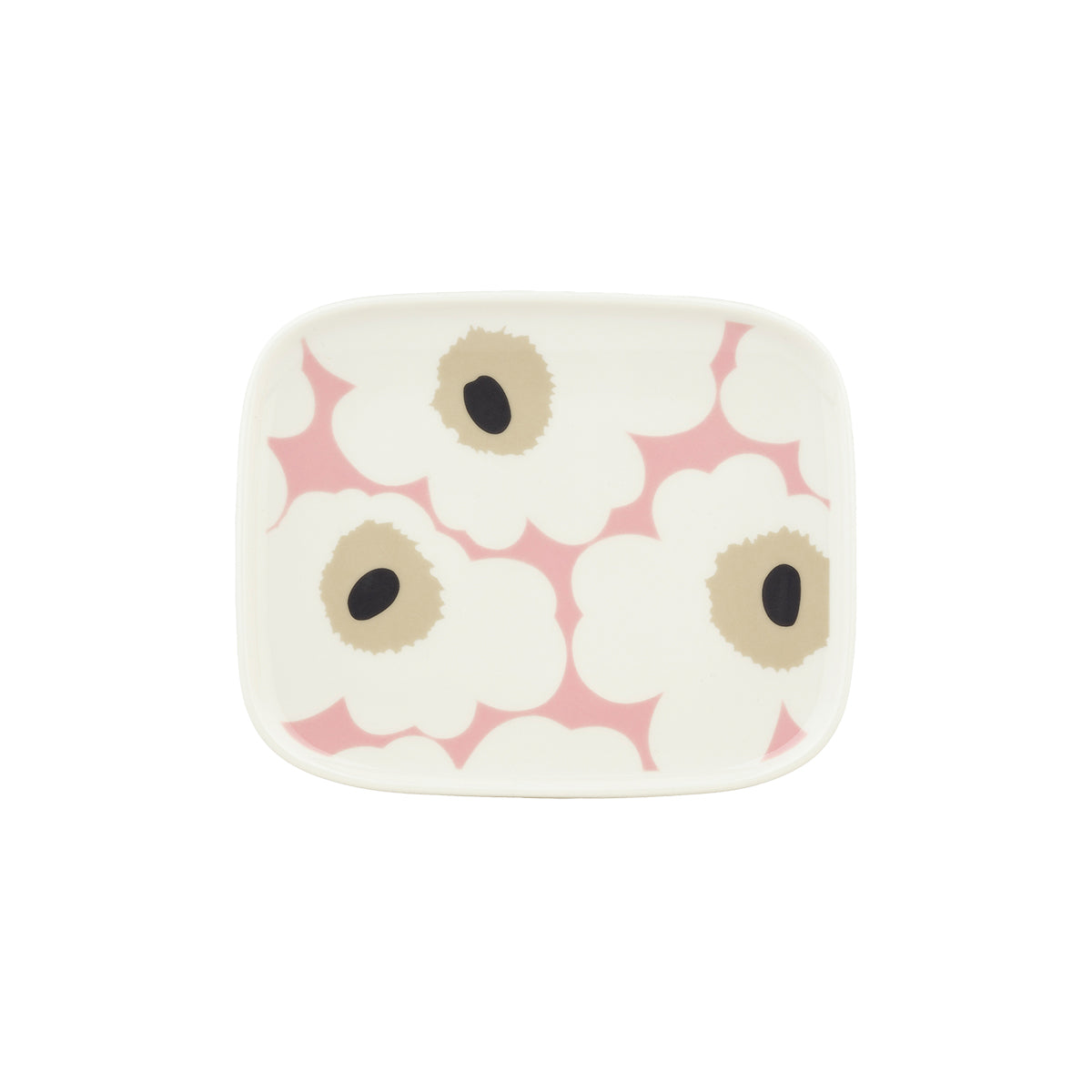 Marimekko Unikko White / Beige / Pink Small Plate