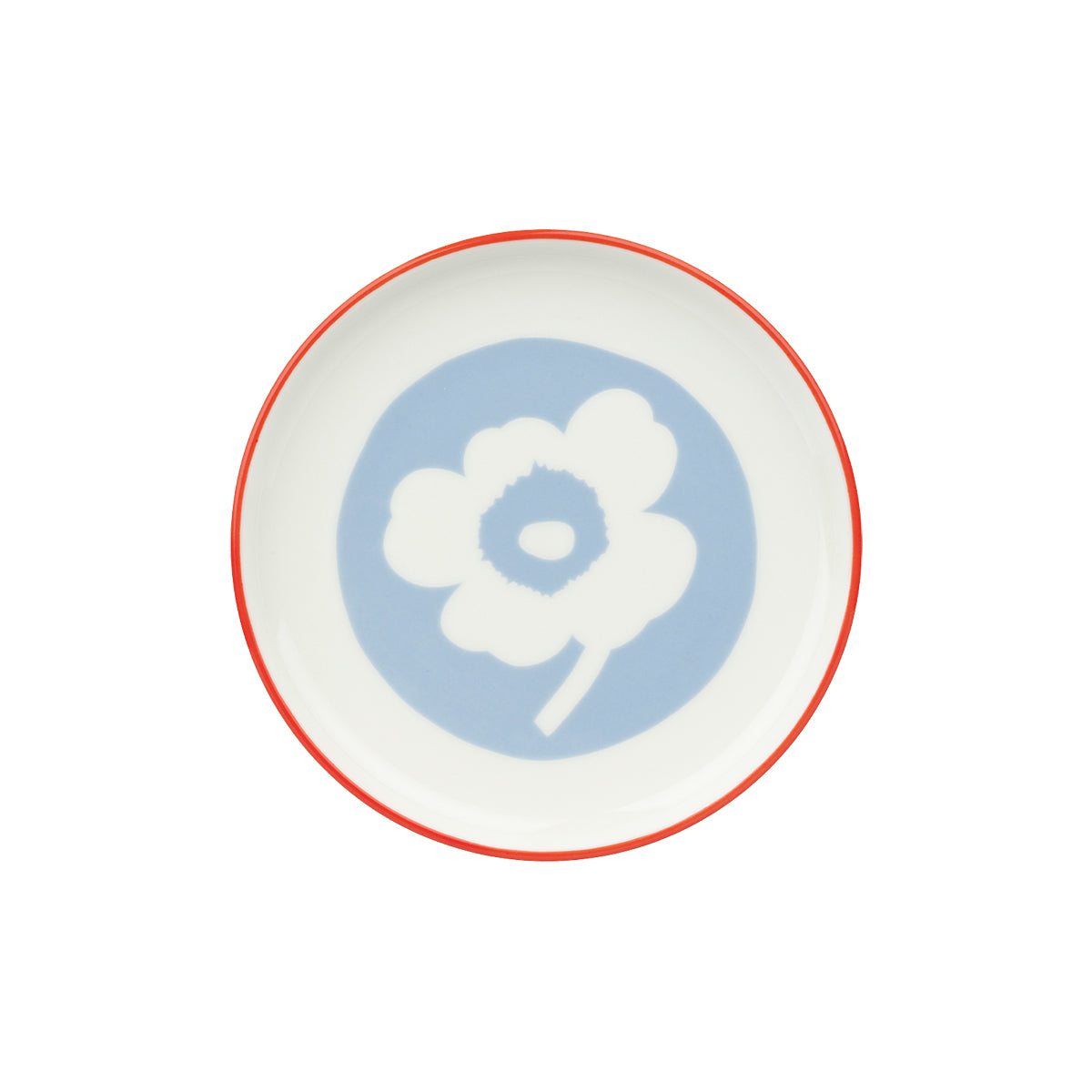 Marimekko Unikko Light Blue / White / Red Snack Plate