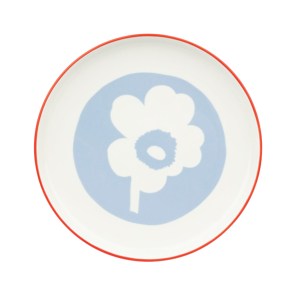 Marimekko Unikko White / Light Blue / Red Salad Plate