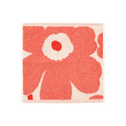 Marimekko Unikko Orange-Red / Off White Washcloth