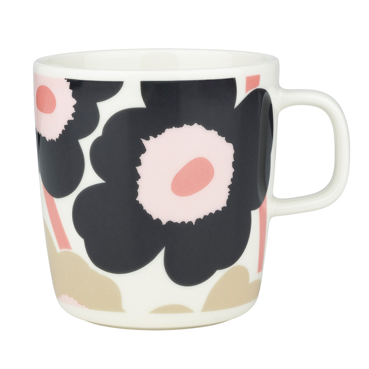 Marimekko Unikko Charcoal / Pink / Beige Large Mug