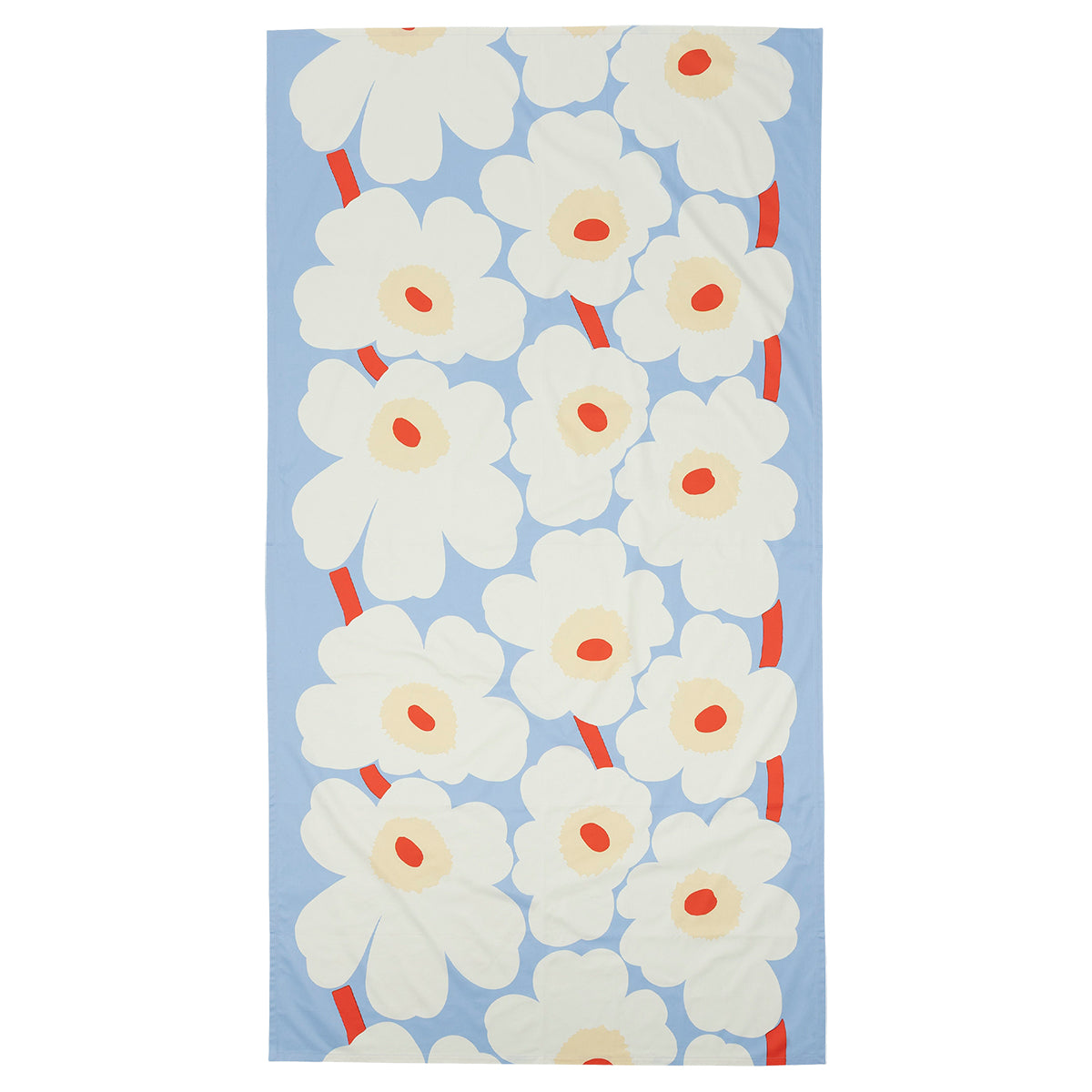 Marimekko Unikko Light Blue / Off White / Red Tablecloth