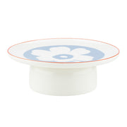 Marimekko Unikko White / Light Blue / Red Footed Serving Platter