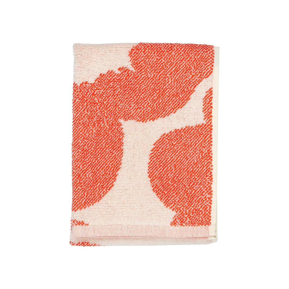 Marimekko Unikko Orange-Red / Off White Guest Towel