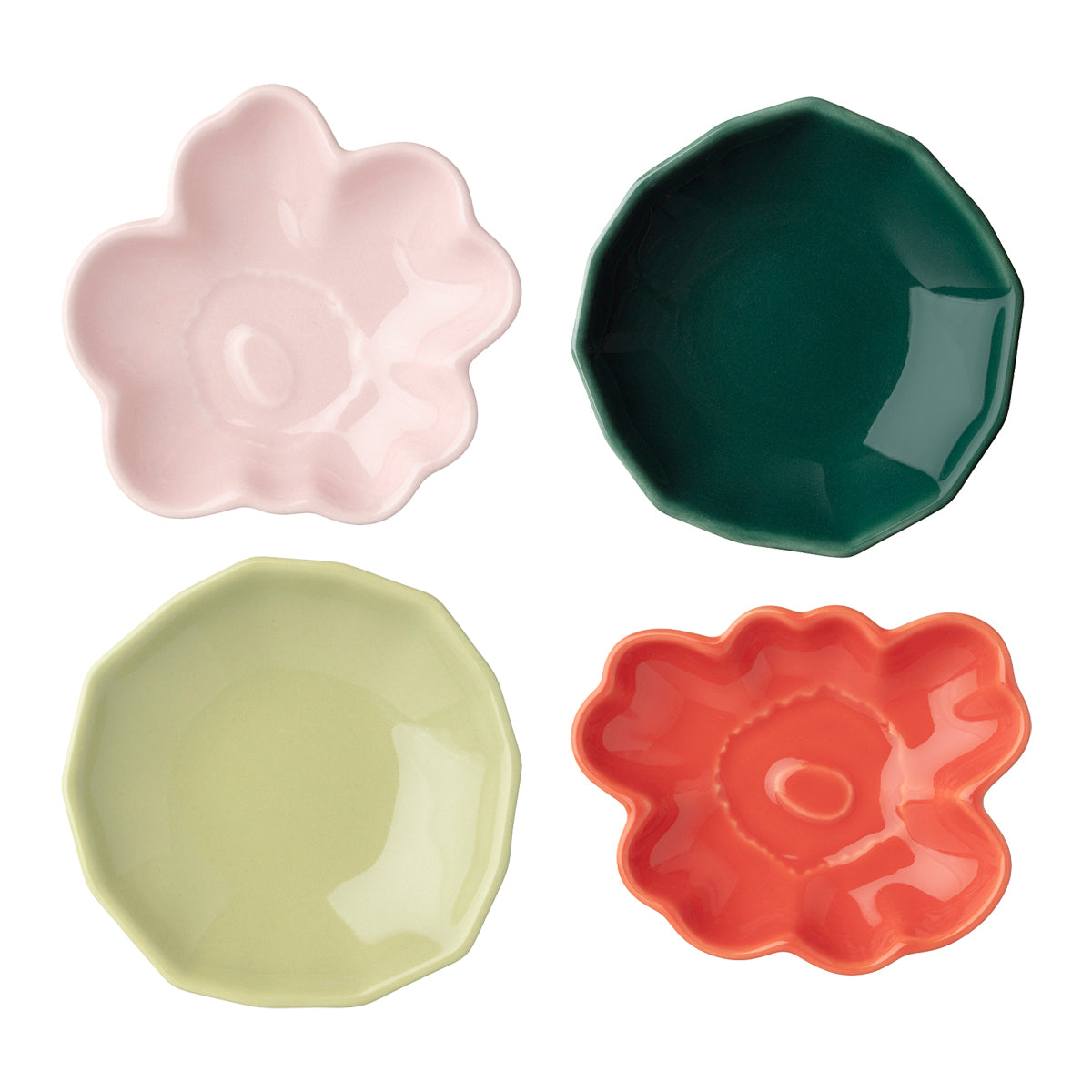 Marimekko Unikko / Kivet Multicolor Mini Sauce Plates - Set of 4