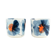 Marimekko Valssi Blue / Orange / White Coffee Cups - Set of 2