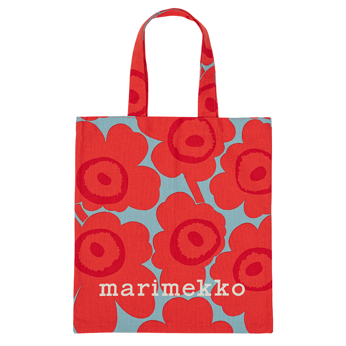 Marimekko Vankka Unikko Red / Light Blue Tote Bag