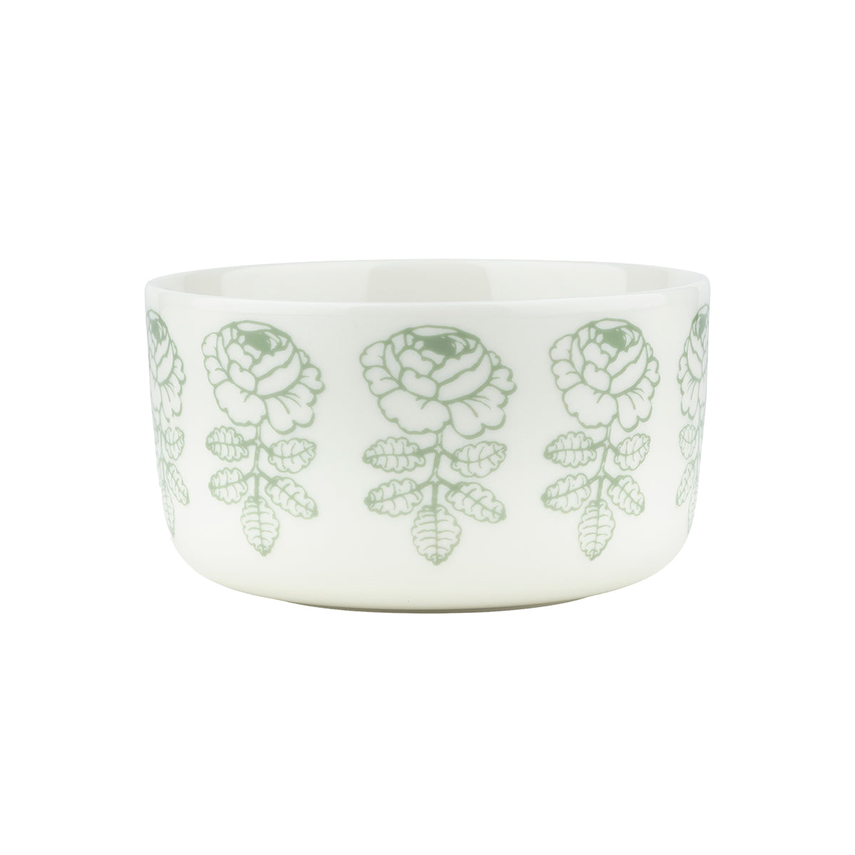 Marimekko Vihkiruusu Sage / White Soup / Cereal Bowl