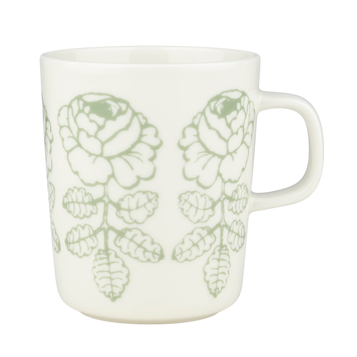 Marimekko Vihkiruusu Sage / White Mug