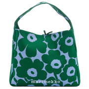 Marimekko Unikko Green / Light Blue Large Knitted Shoulder Bag