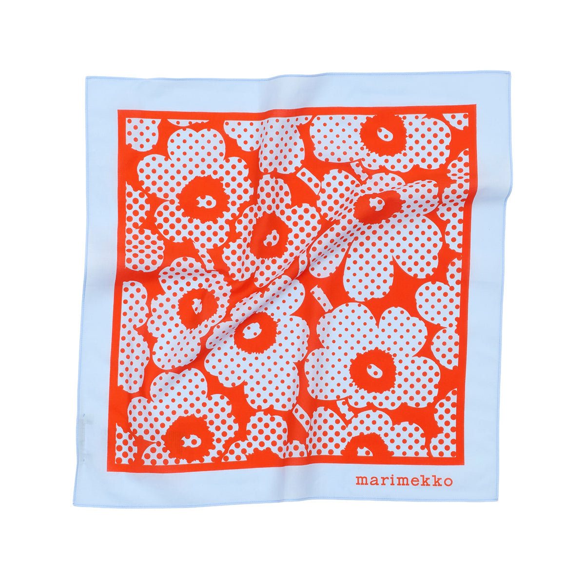 Marimekko Astrilli Unikko Light Blue / Red Scarf