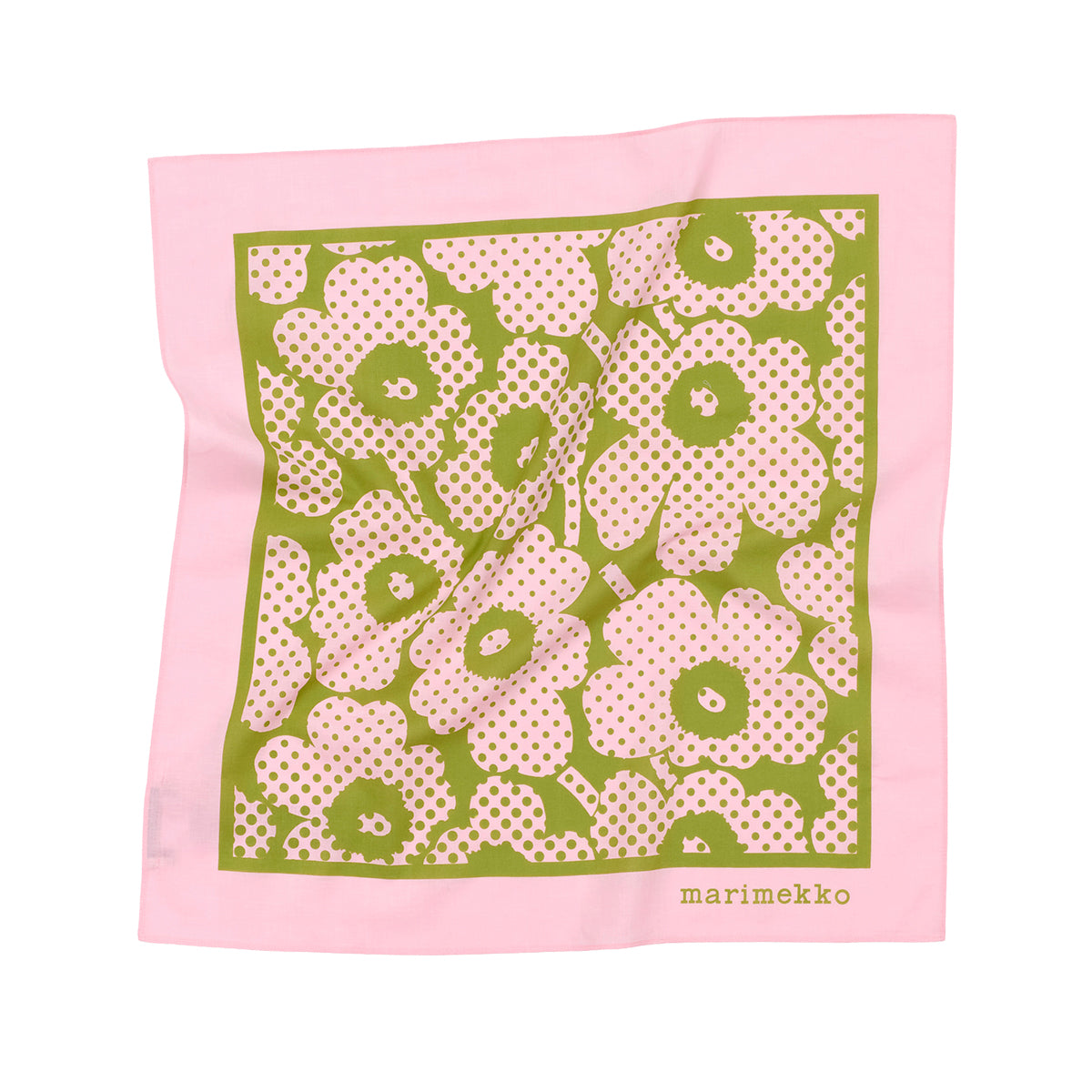 Marimekko Astrilli Unikko Light Pink / Green Scarf