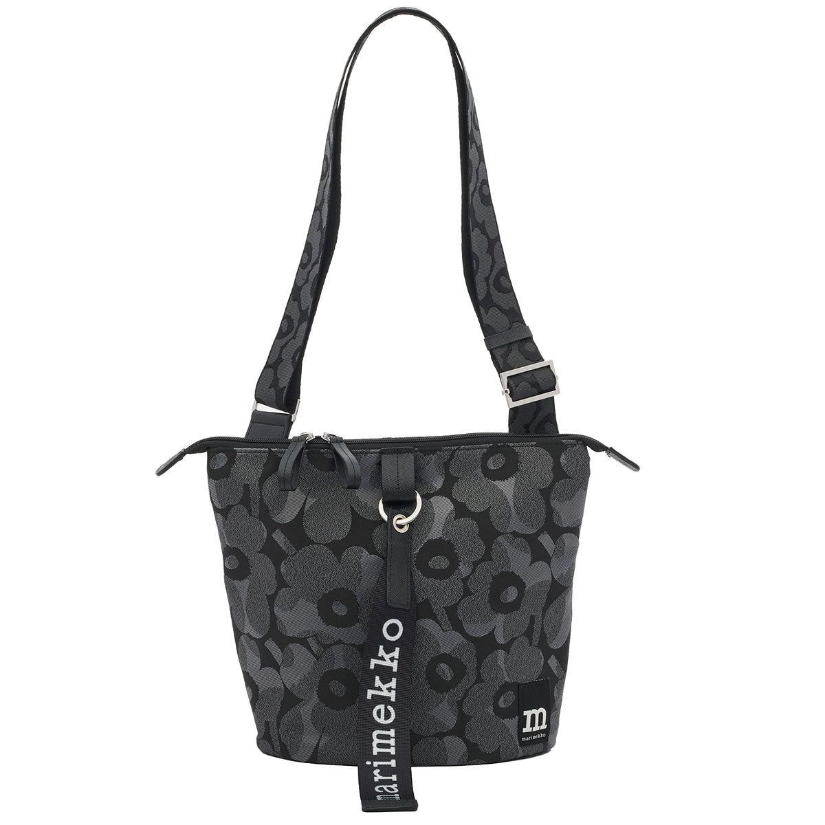 Marimekko Unikko Grey / Black Carry All Shoulder Bag