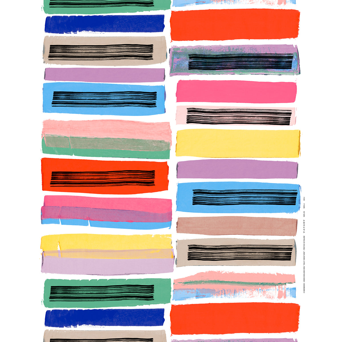 Marimekko Daily Variations White / Multicolor Medium Weight Cotton Fabric Repeat