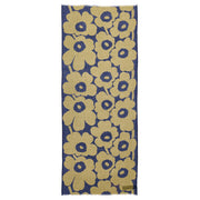 Marimekko Fiore Unikko Olive Green / Dark Blue Sheer Wool Scarf