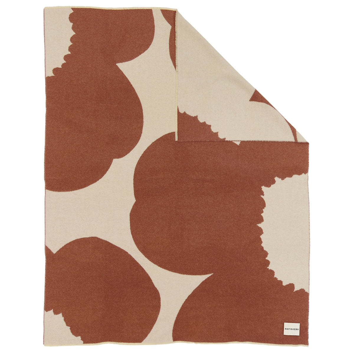 Marimekko Iso Unikko Chestnut Brown / Off White Throw Blanket