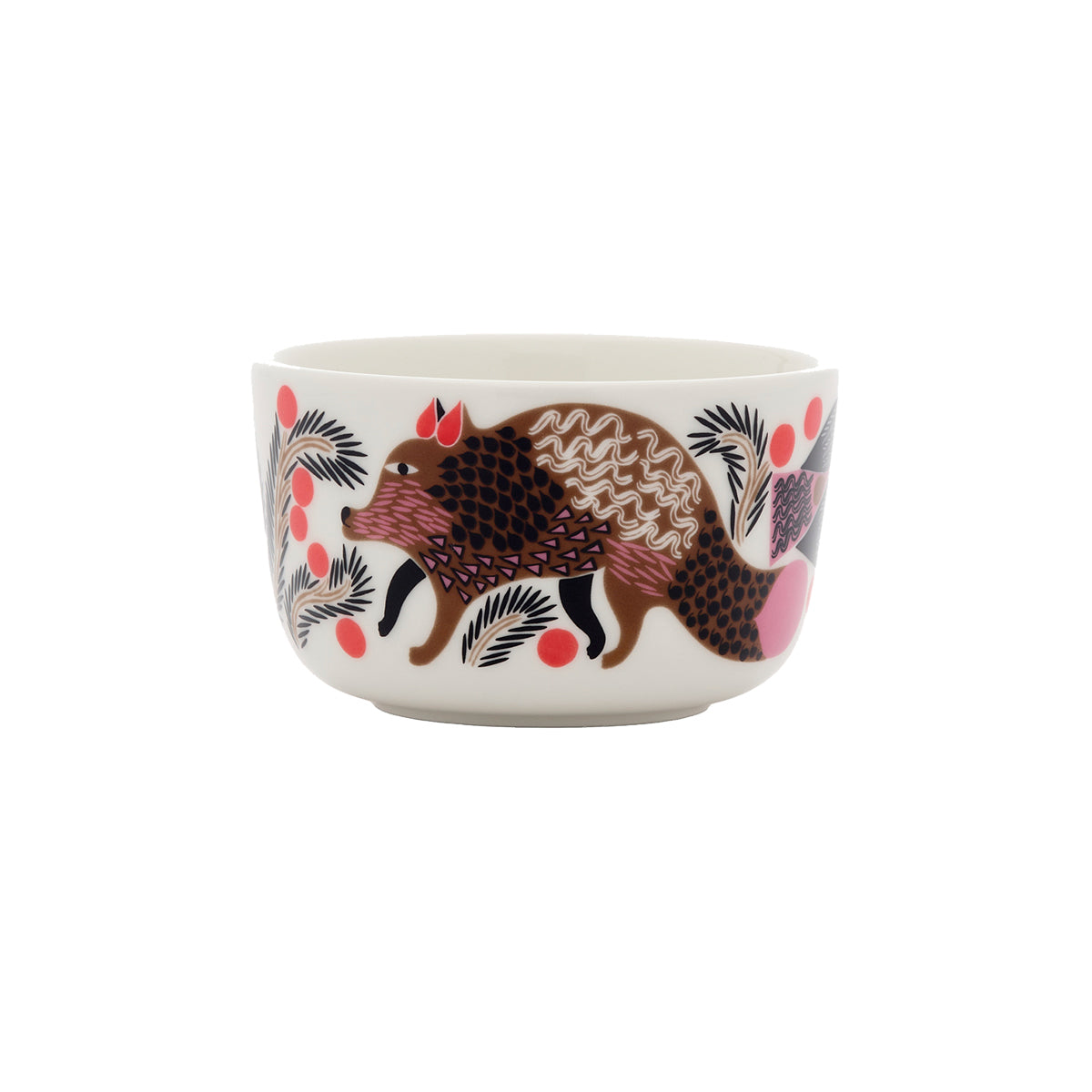 Marimekko Ketunmarja White / Brown / Pink Dessert Bowl