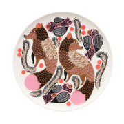 Marimekko Ketunmarja White / Brown / Pink Salad Plate