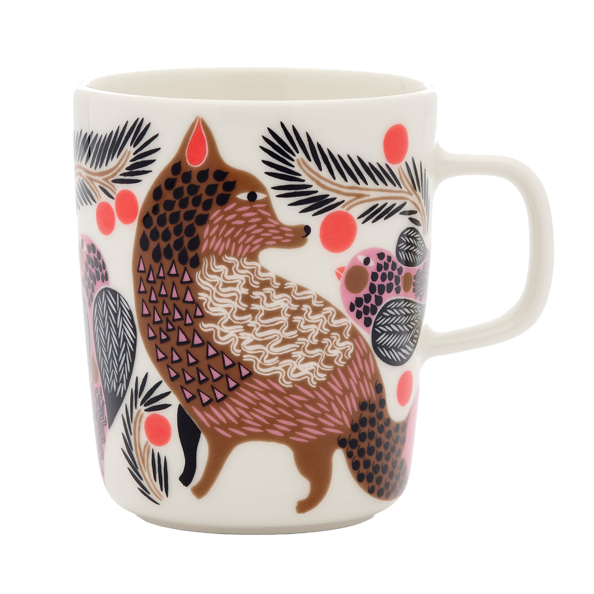 Marimekko Ketunmarja White / Brown / Pink Mug