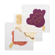 Marimekko Kukasta Kukkaan White / Plum / Terracotta Fabric Napkins - Set of 3