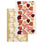 Marimekko Kukasta Kukkaan Light Brown / White / Pink Tea Towels - Set of 2