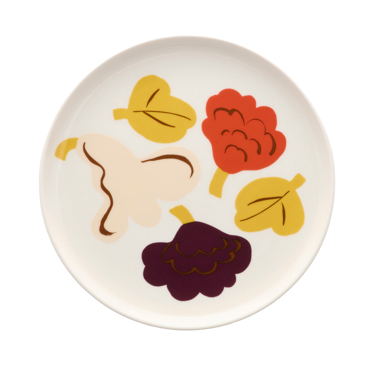 Marimekko Kukasta Kukkaan White / Terracotta Salad Plate