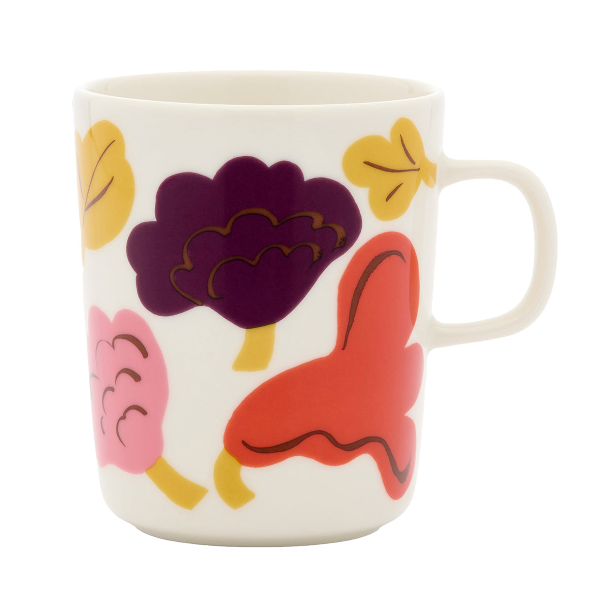 Marimekko Kukasta Kukkaan White / Pink / Plum Mug