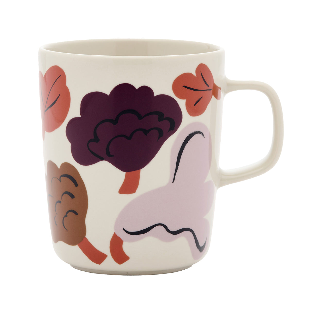 Marimekko Kukasta Kukkaan Stone / Plum / Terracotta Mug