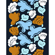 Marimekko Kukasta Kukkaan Dark Blue / Bronze / Light Blue Medium Weight Cotton Fabric Repeat