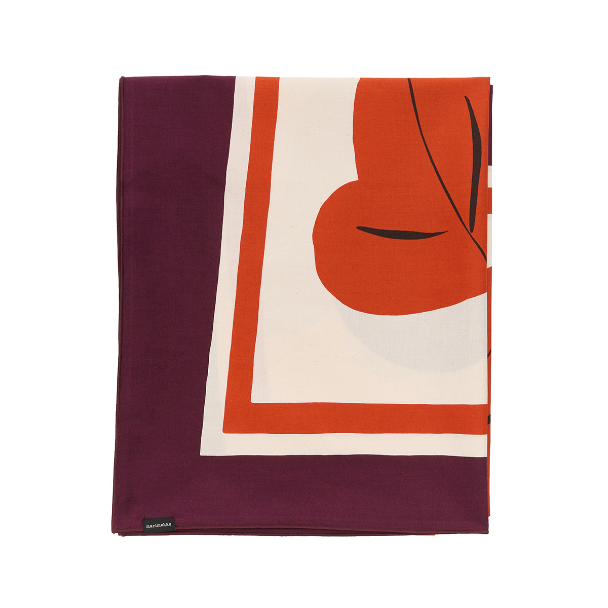 Marimekko Kukasta Kukkaan Off White / Plum / Terracotta Square Tablecloth