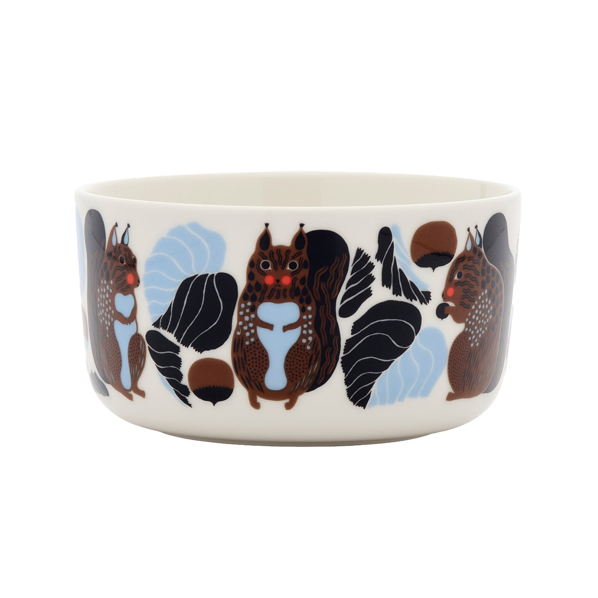 Marimekko Kurre White / Brown / Light Blue Soup / Cereal Bowl