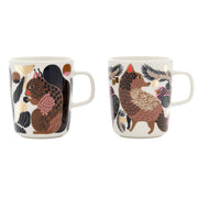 Marimekko Kurre & Ketunmarja White / Brown / Pink Mug Set