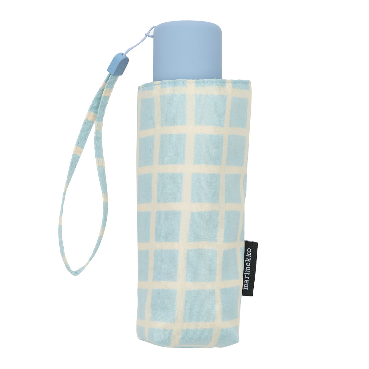 Marimekko Iso Ruutu Light Blue / White Mini Manual Umbrella